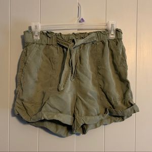 Arie Olive Green Camp Shorts